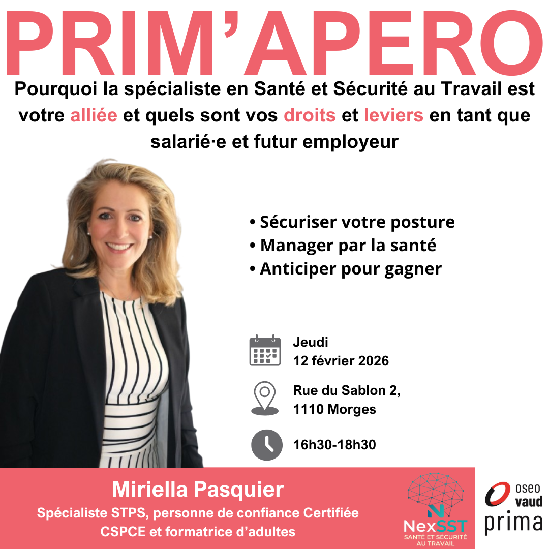 Prim'ap\u00e9ro - Conf\u00e9rence de Miriella Pasquier sur la Sant\u00e9 et S\u00e9curit\u00e9 au Travail