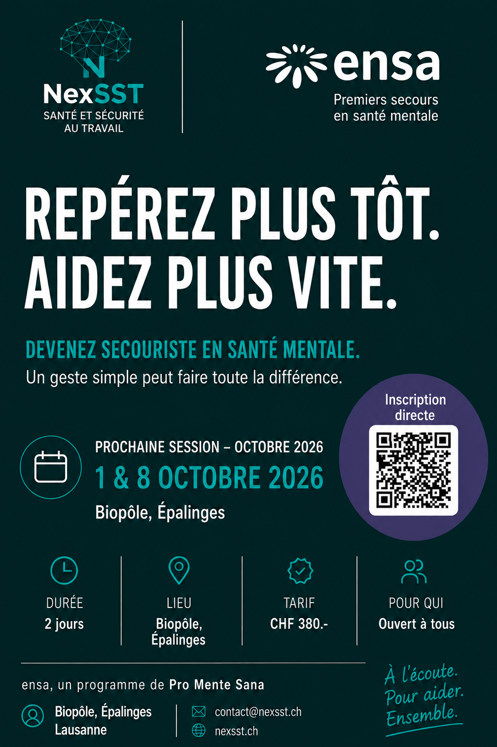 Formation ENSA - Premiers secours en sant\u00e9 mentale